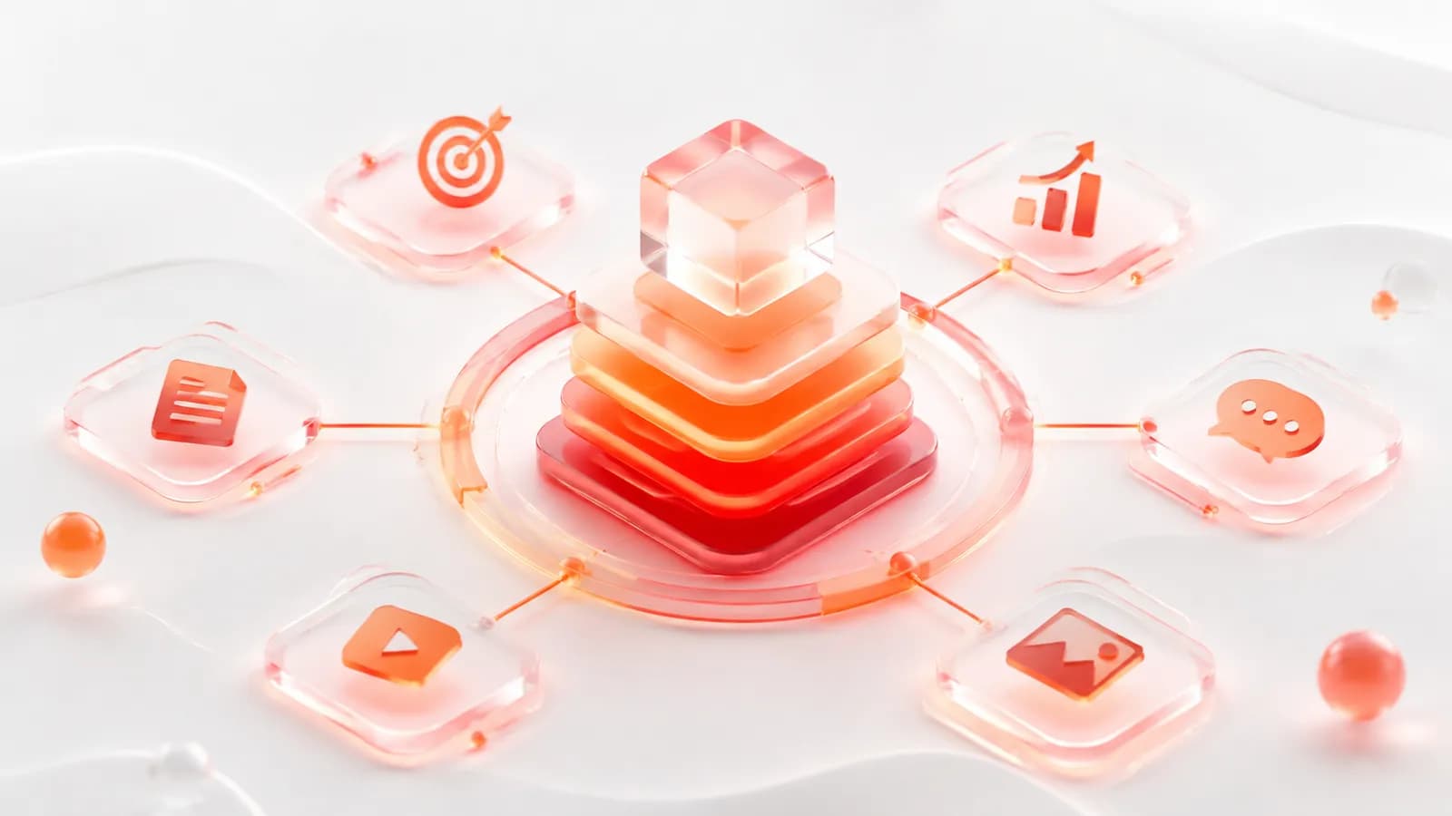 Sơ đồ cấu trúc Content Pillar và cụm bài viết vệ tinh Topic Cluster trong Content Marketing