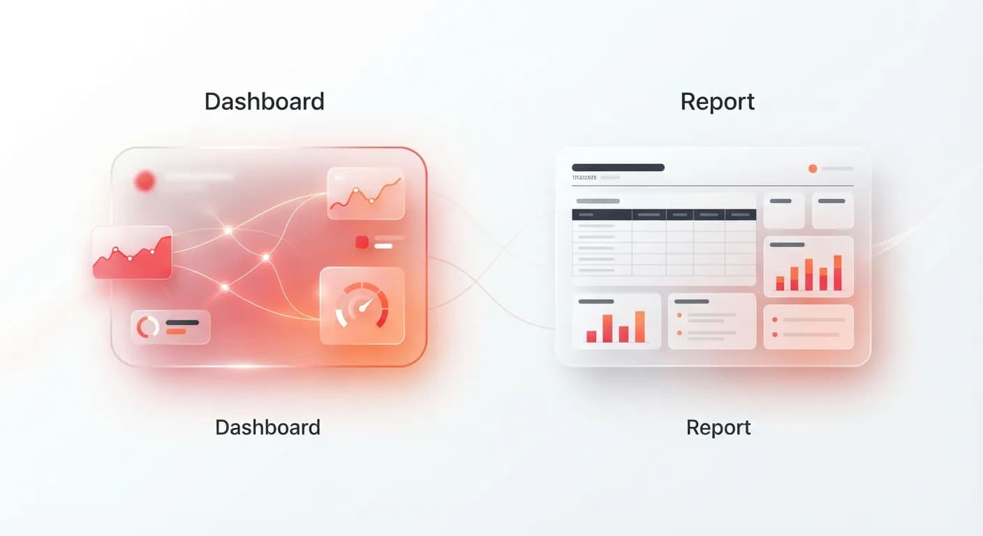 Phân biệt sự khác nhau giữa màn hình Dashboard và tài liệu Report
