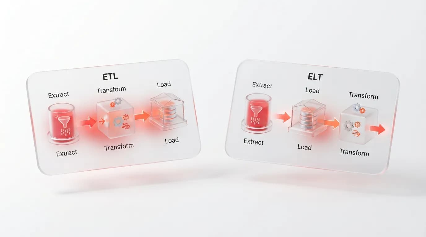 So sánh quy trình tích hợp dữ liệu giữa mô hình ETL và ELT