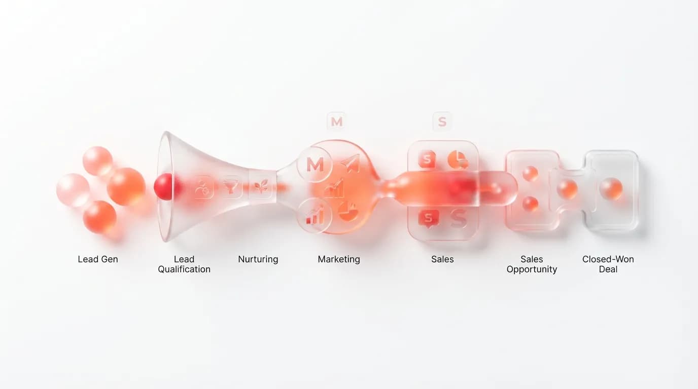 Sơ đồ quy trình Lead Lifecycle chuyển giao khách hàng từ Marketing sang Sales