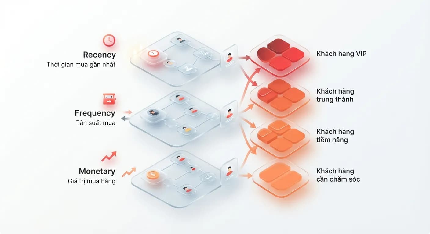 Mô hình phân nhóm khách hàng RFM theo lịch sử mua hàng