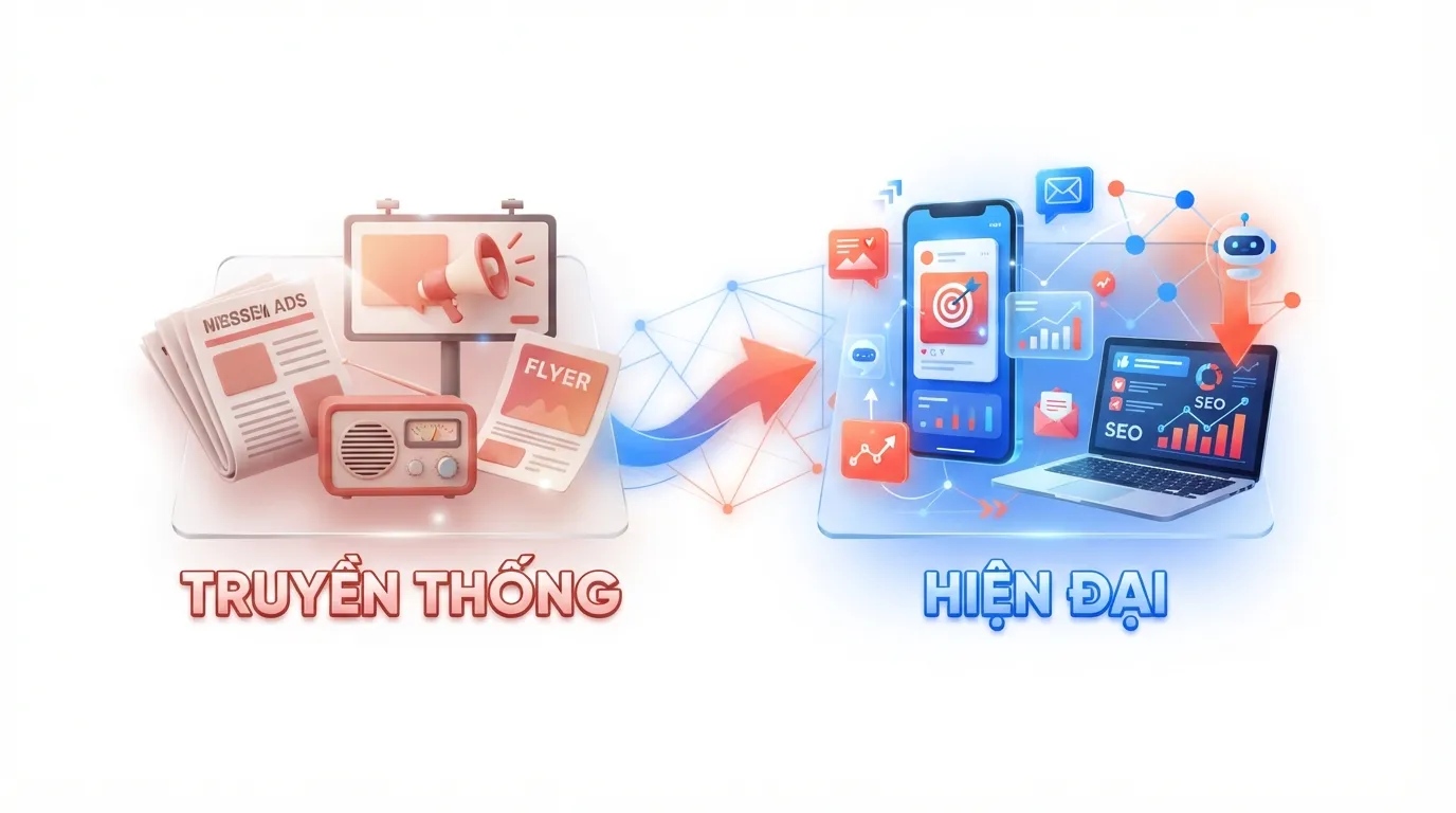 So sánh marketing hiện đại và marketing truyền thống